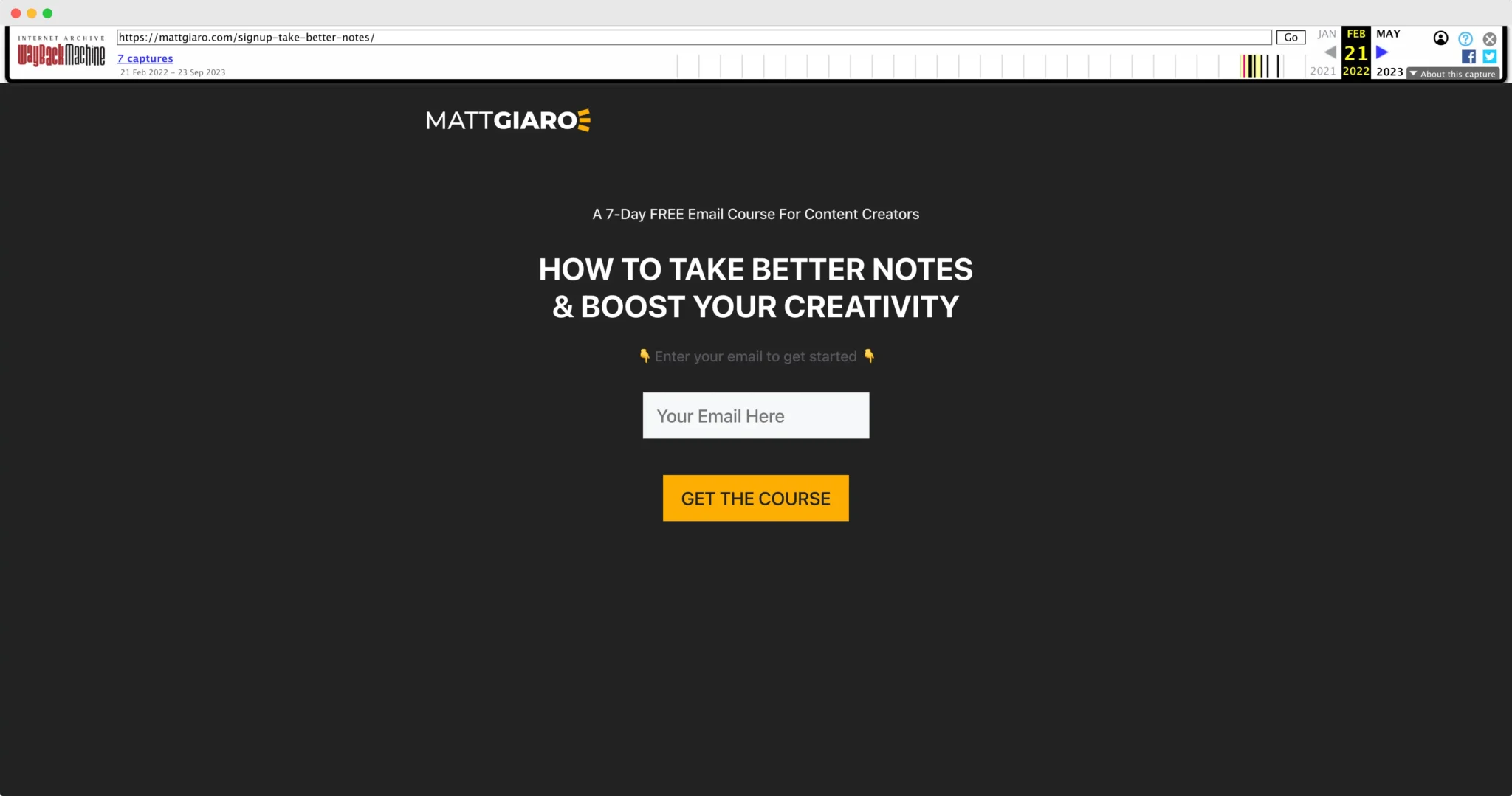 My minimum viable course landing page